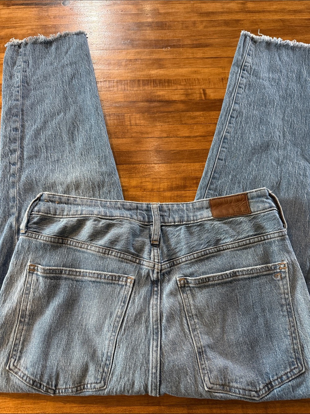 Madewell Jeans Women 31 Blue The Curvy Perfect Vintage Wide Leg High Rise Raw (w - Picture 9 of 9